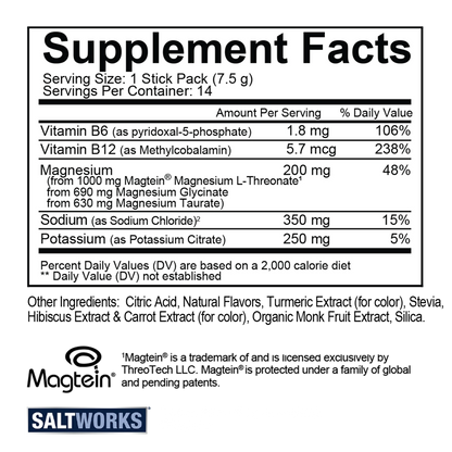 MagTech Hydrate Drink Mix- Magnesium + Electrolytes + B Vitamins, Citrus Splash - 14 Sticks