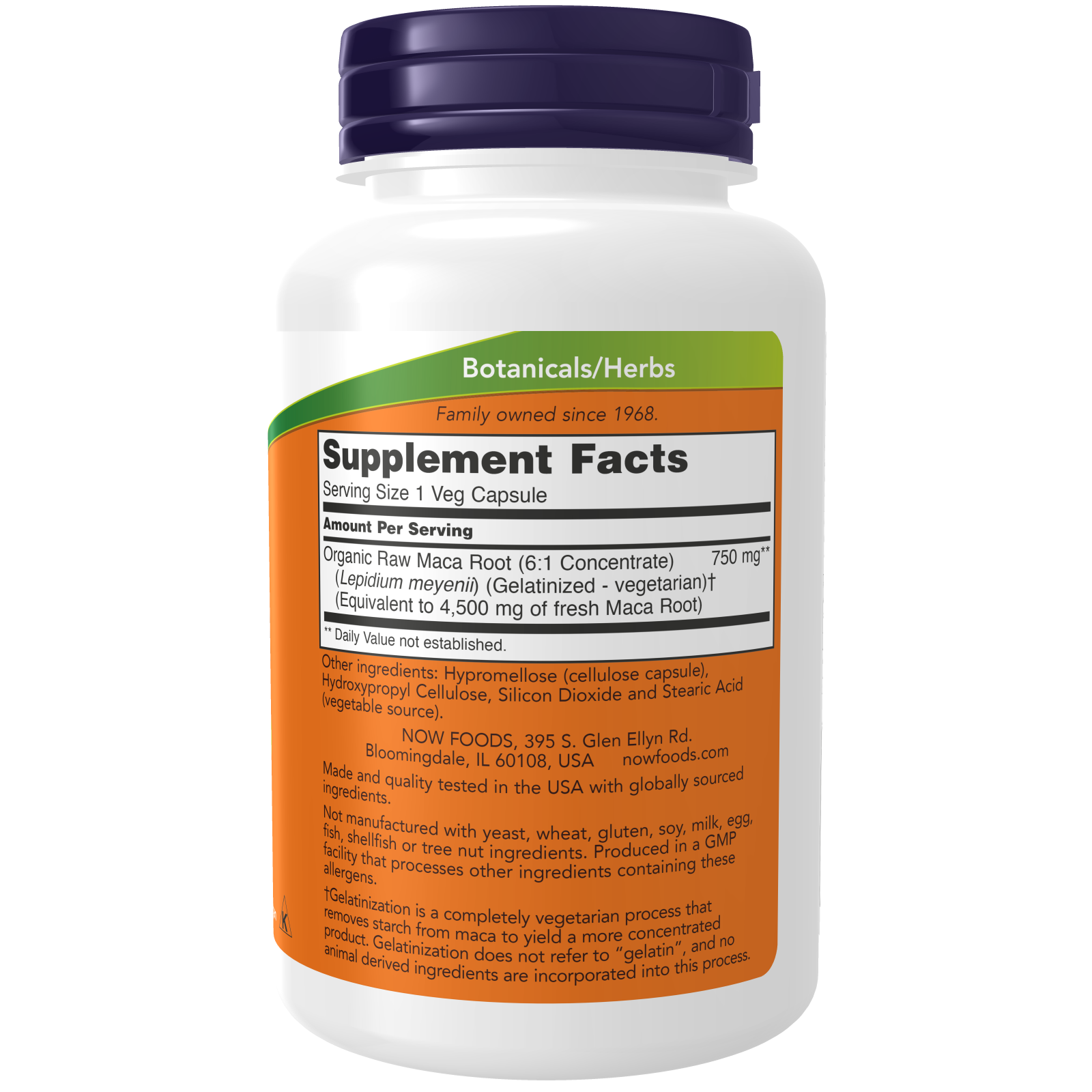 Maca 750 mg Raw Veg Capsules-Herbs-AlchePharma