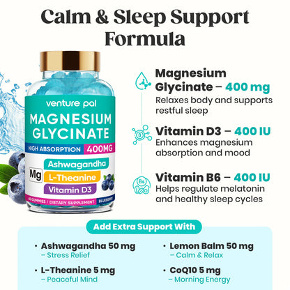 Magnesium Glycinate Gummies Blueberry 60 Gummies