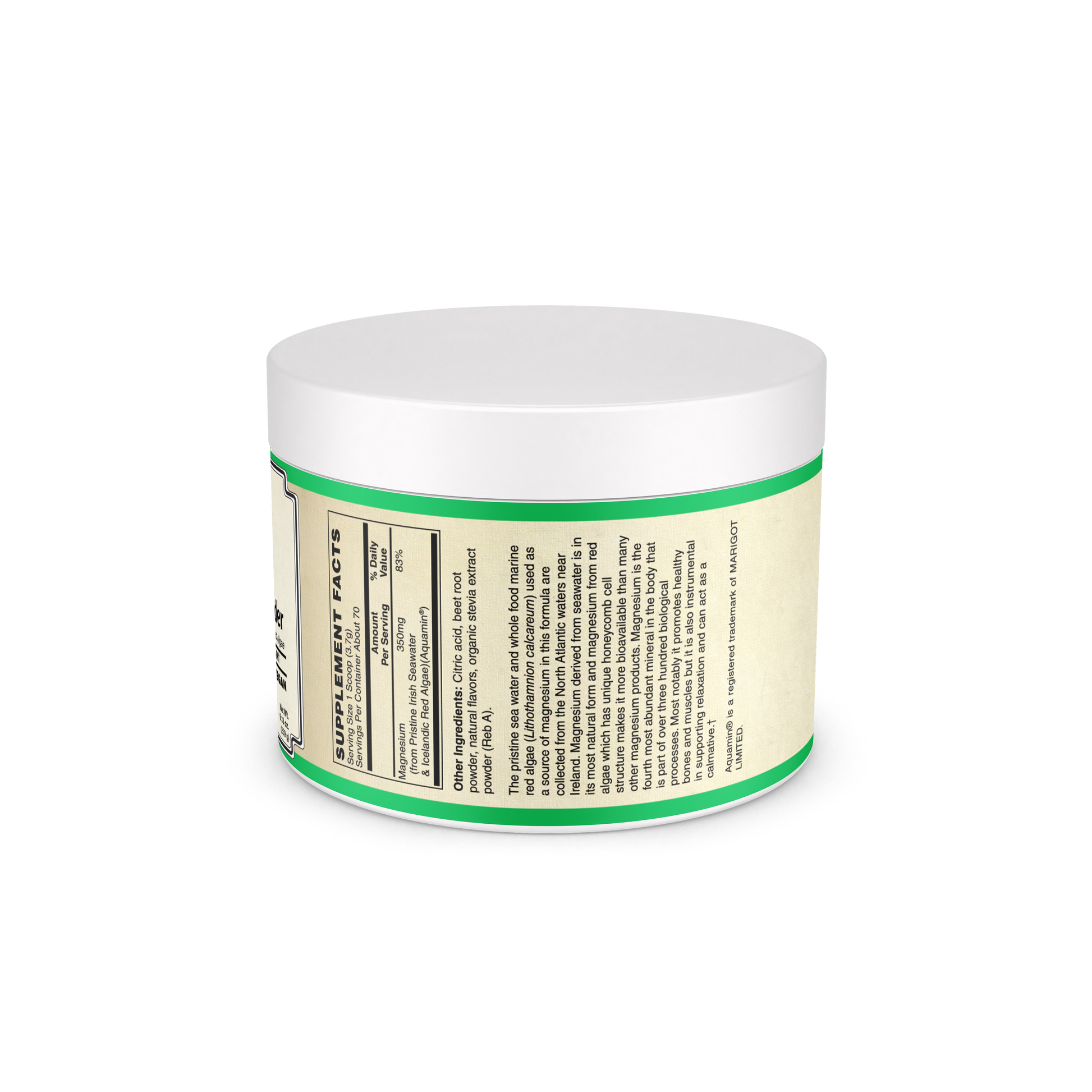 Magnesium Powder from Whole Food ( Icelandic Red Algae) Effervescent, Certified Vegan-Minerals-AlchePharma
