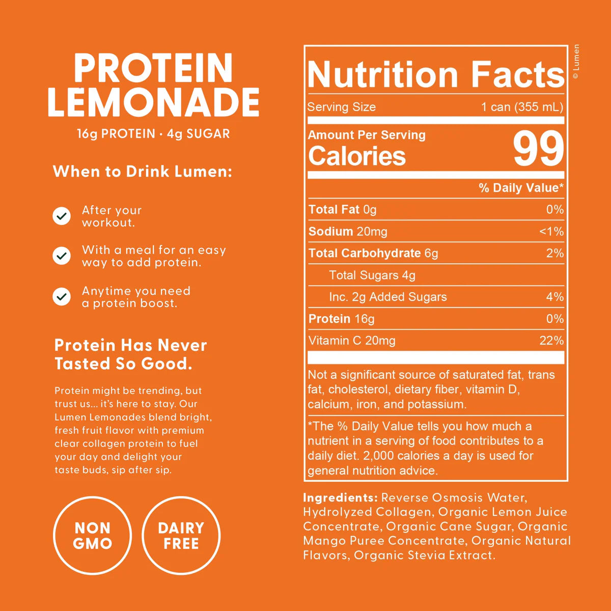 Protein Lemonade - Clear Collogen Protein Beverage - 12 Fl. Oz.