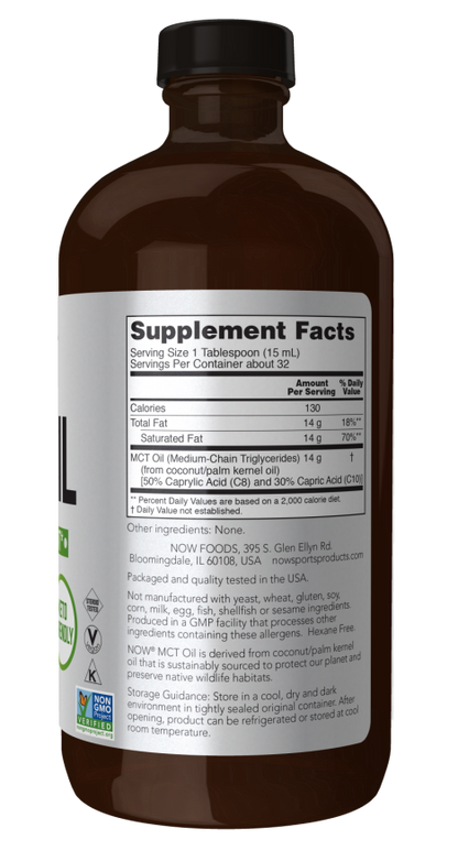 MCT Oil Liquid in Glass Bottle