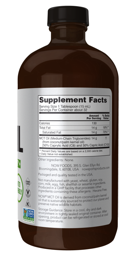 MCT Oil Liquid in Glass Bottle