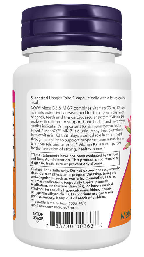 Mega D3 & MK-7 5000 IU/180 Mcg