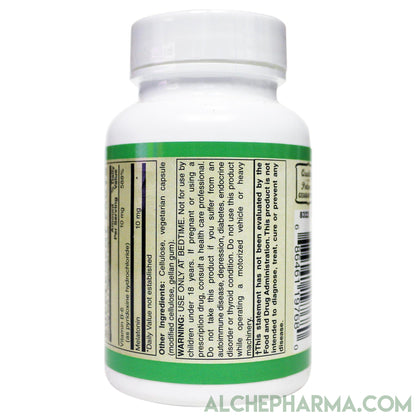 Melatonin 10 mg - ( Pharmaceutical grade ) Delayed Time Released plus Synergistic Vitamin B6- Vegetable Capsules-AlchePharma