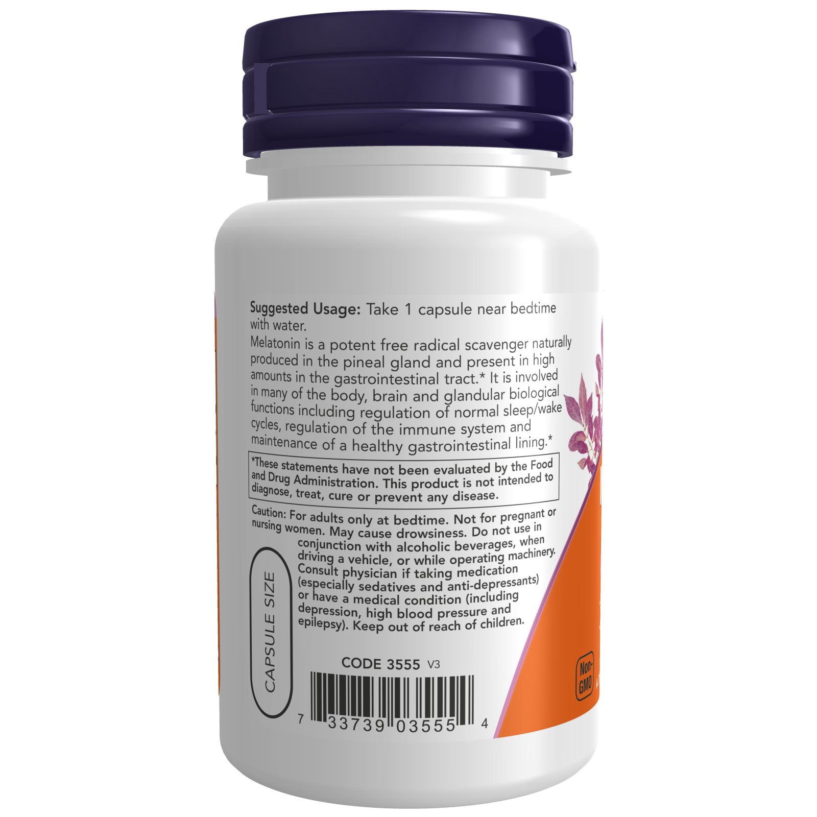 Melatonin 5 mg Veg Capsules-Melatonin-AlchePharma