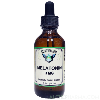 Melatonin Liquid 3mg -( per 30 drops ) Natural Raspberry and Vanilla Flavor PARVE K-1604-Melatonin-AlchePharma