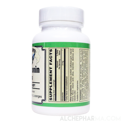 Melatonin Lozenges 3 mg. Pharmaceutical Grade, Vegetarian-AlchePharma