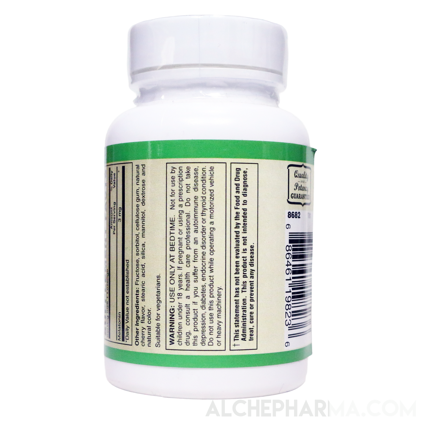 Melatonin Lozenges 3 mg. Pharmaceutical Grade, Vegetarian-AlchePharma