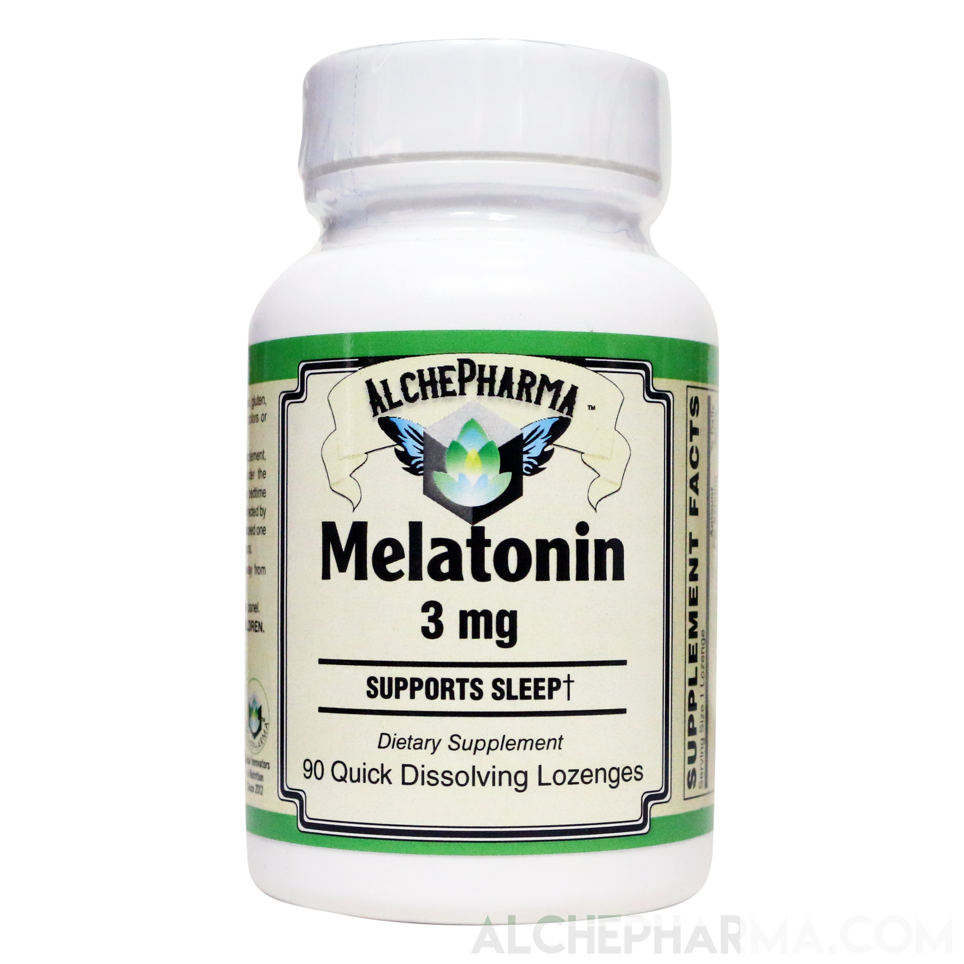 Melatonin Lozenges 3 mg. Pharmaceutical Grade, Vegetarian-AlchePharma
