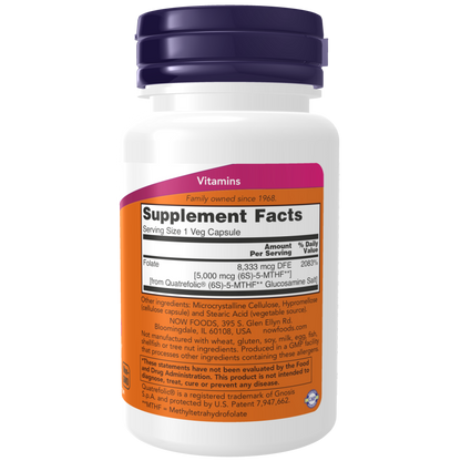 Methyl Folate 5000 mcg Veg Capsules-Vitamins-AlchePharma