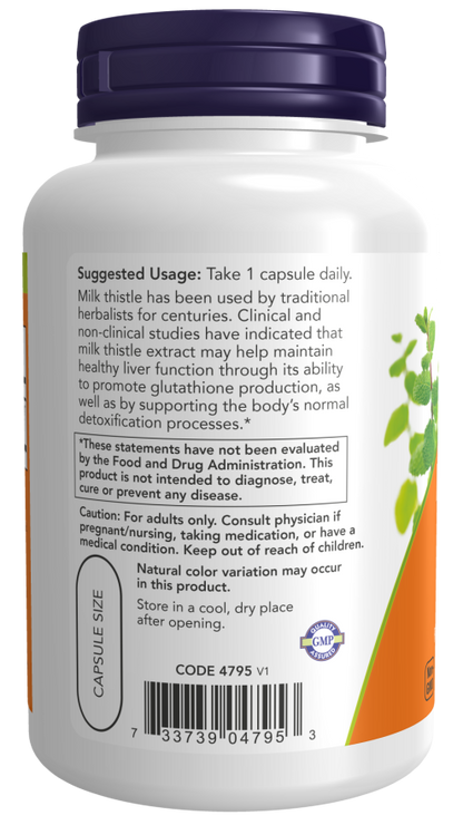 Milk Thistle Extract 750 mg Silymarin (600 mg), Maximum Strength Veg Capsules