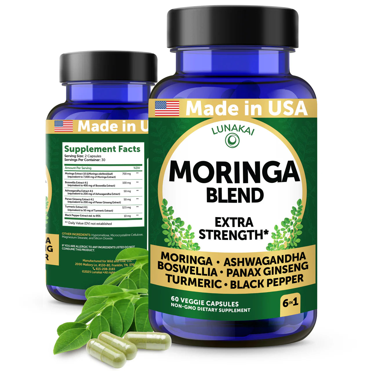 "Moringa Blend - Extra Strength - 60 Capsules