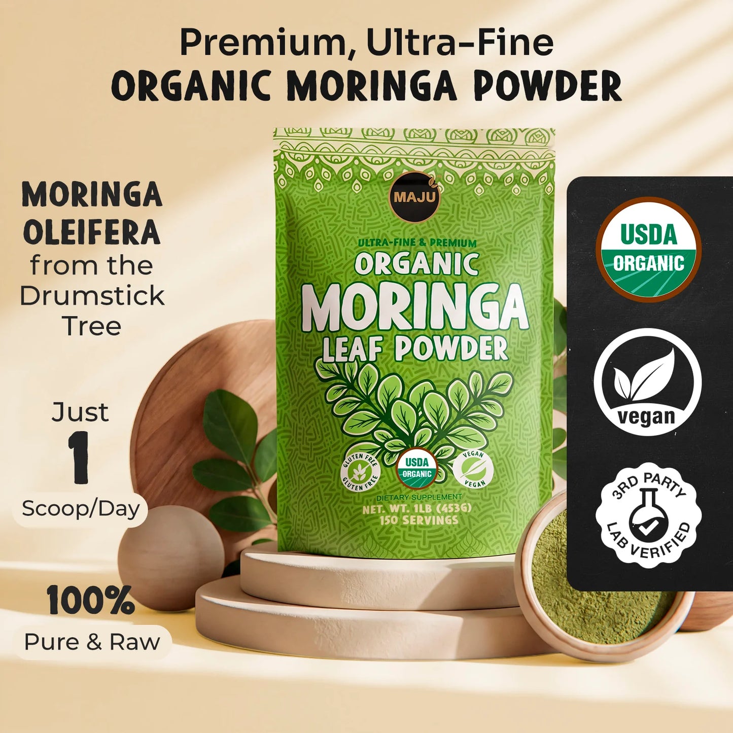 Organic Moringa Powder (1 lb)