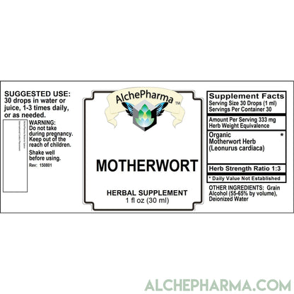 Motherwort Tincture with Organic Motherwort 1:3 Herb Strenth-Herb-AlchePharma