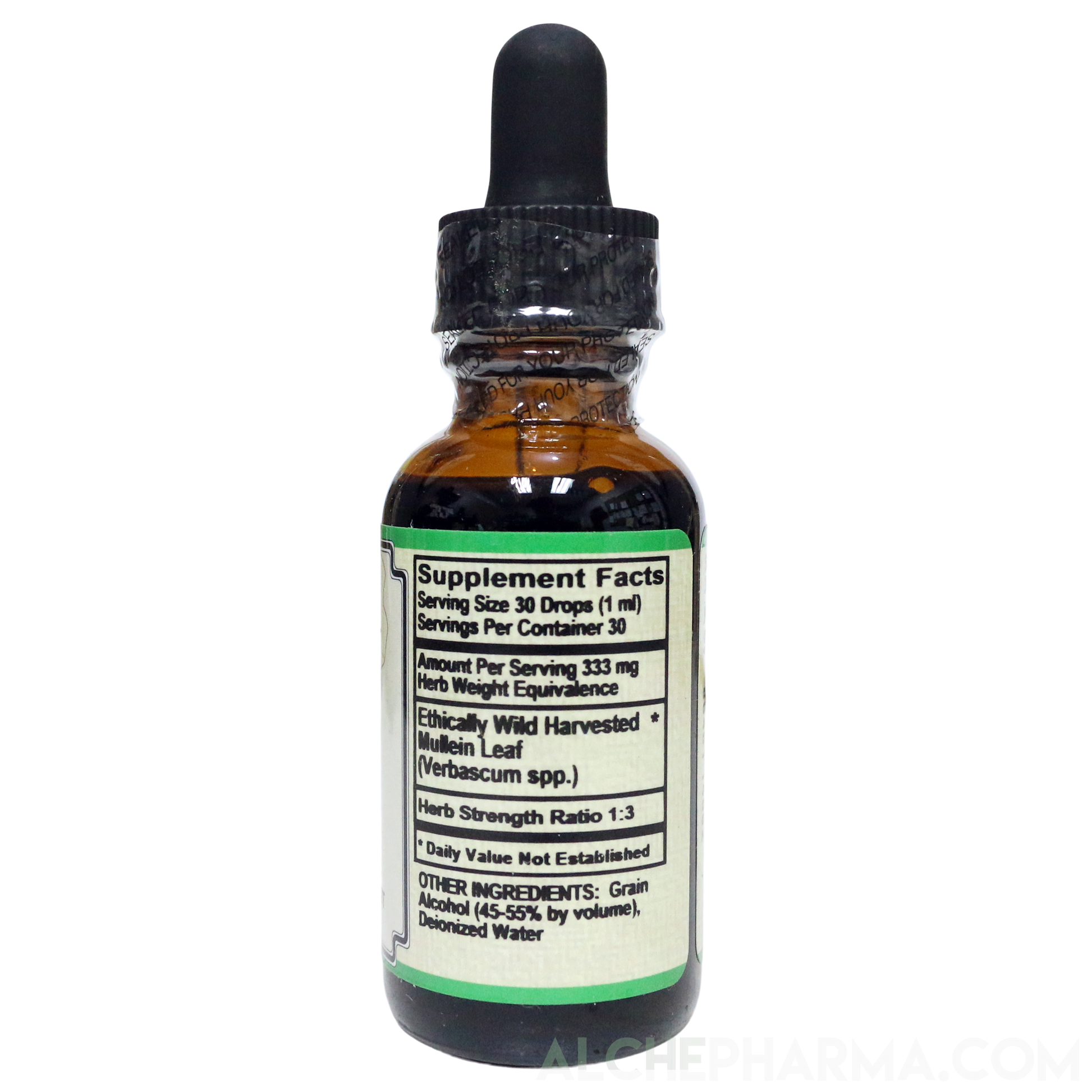 Mullein Leaf Tincture ( Wild Harvested Verbascum spp. ) HSR 1:3 Parve K-1604-AlchePharma