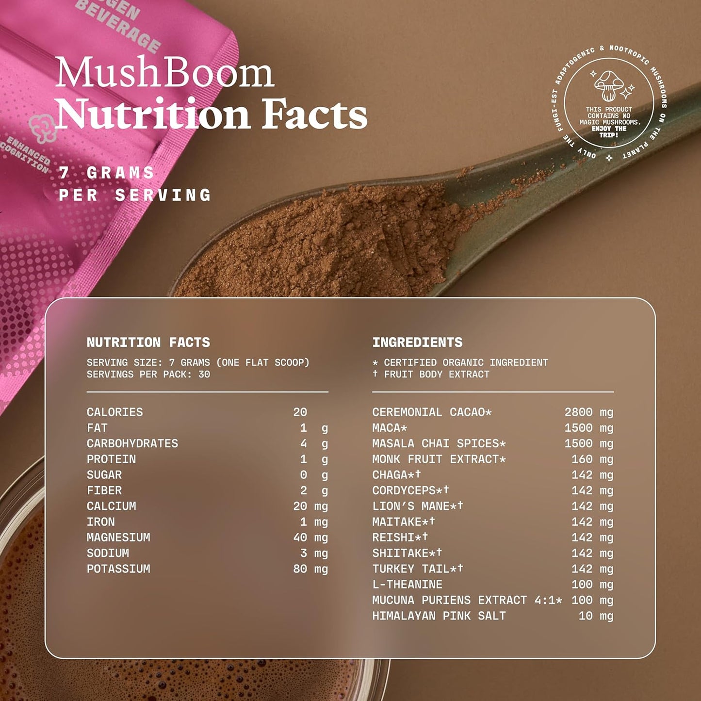 MushBoom! - Superfood Latte Coffee Alternative - 210 Grams