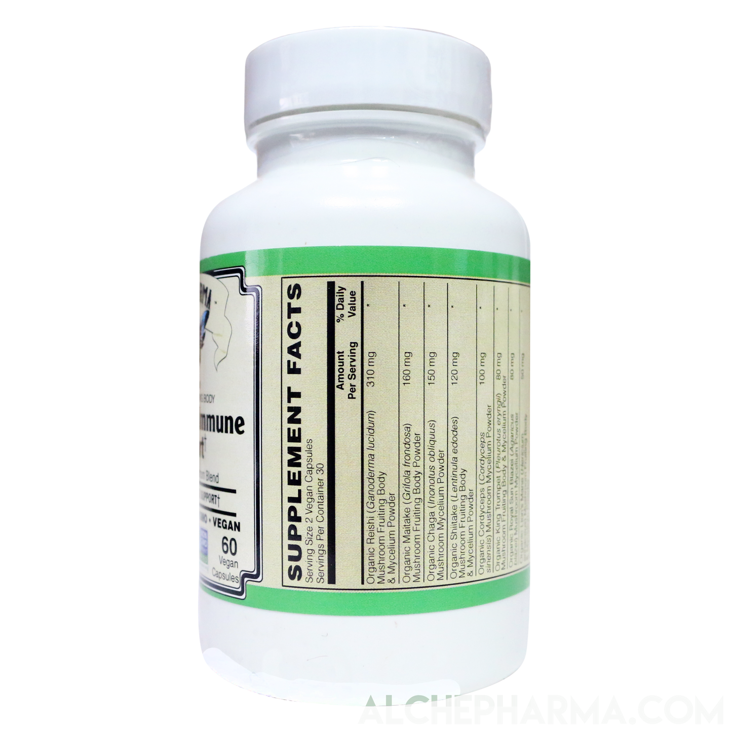 Mushroom Immune Support (Organic Multi-Species Blend) derived from Mycelium & Fruiting Body-Mushrooms-AlchePharma