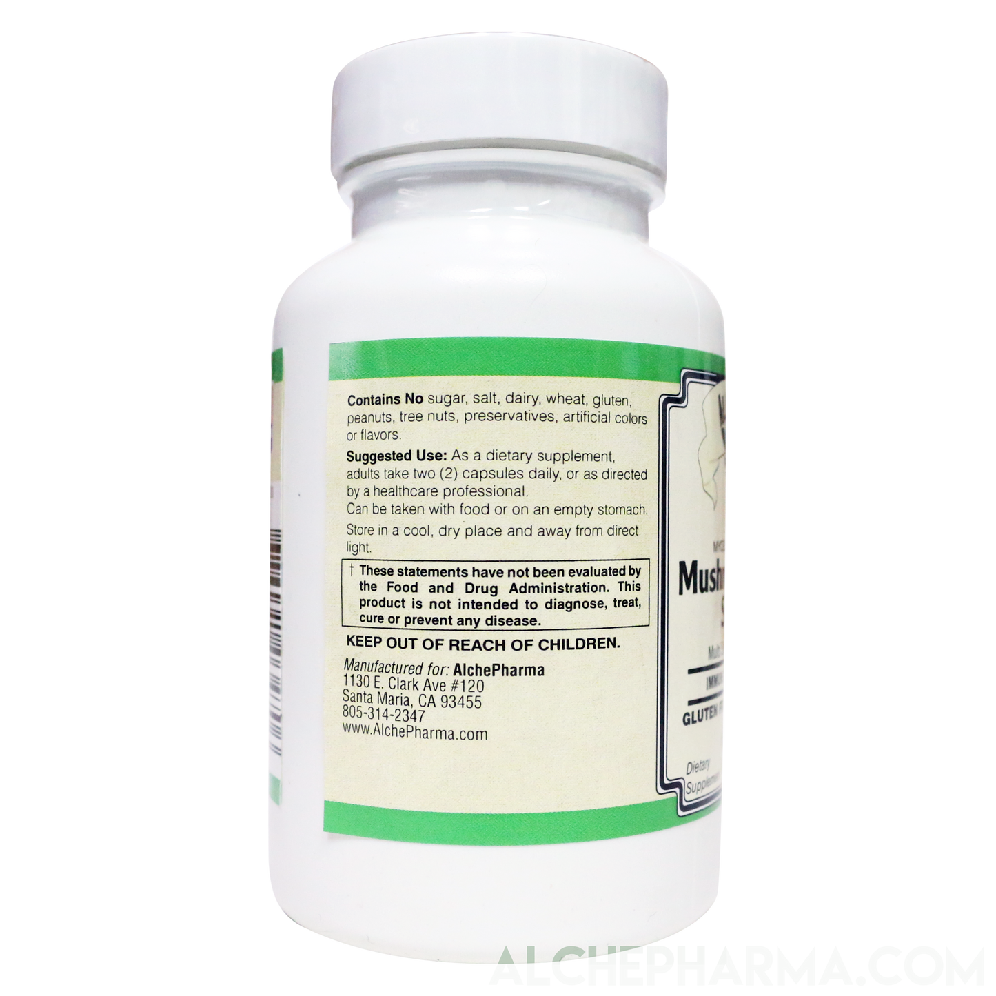 Mushroom Immune Support (Organic Multi-Species Blend) derived from Mycelium & Fruiting Body-Mushrooms-AlchePharma