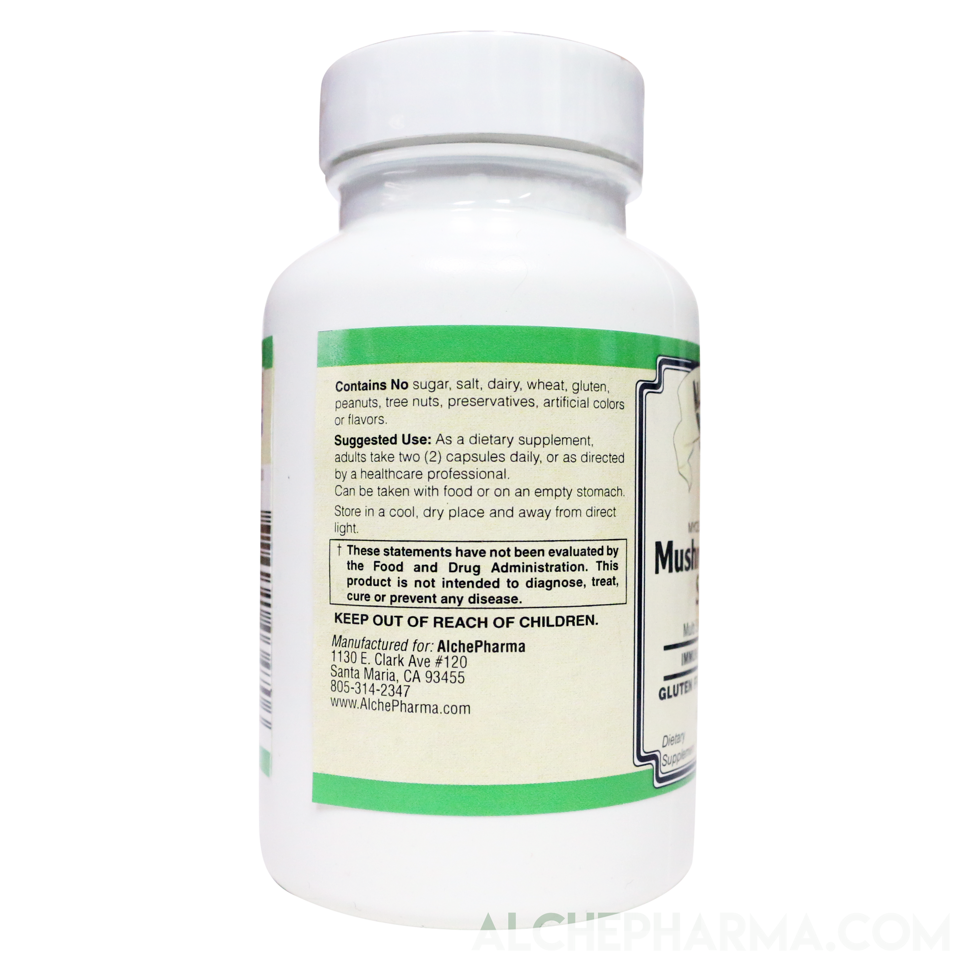 Mushroom Immune Support (Organic Multi-Species Blend) derived from Mycelium & Fruiting Body-Mushrooms-AlchePharma