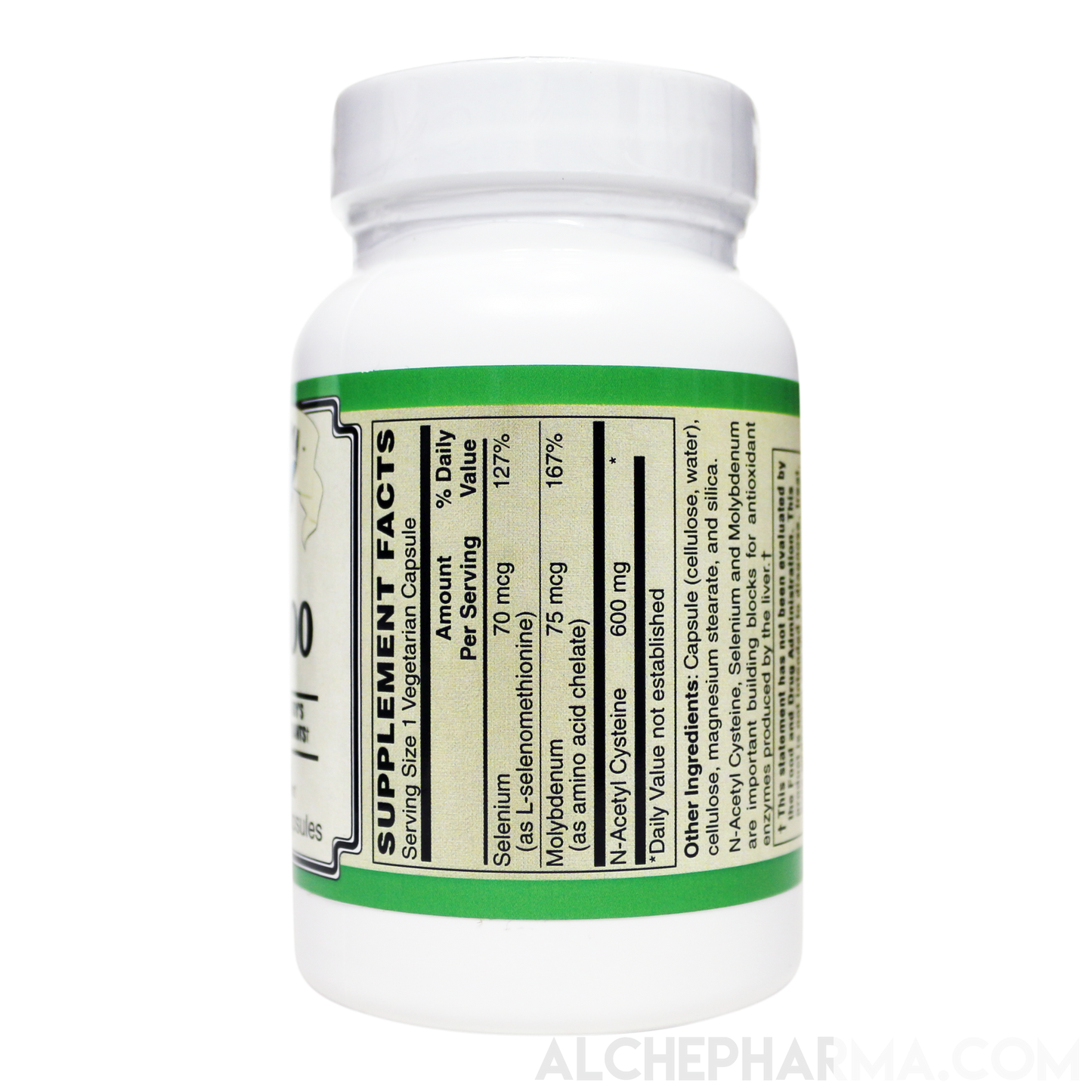 N-acetyl cysteine (NAC) 600mg Active w/ Co-Factors L-Selenomethione and Molybdenum-amino acid-AlchePharma