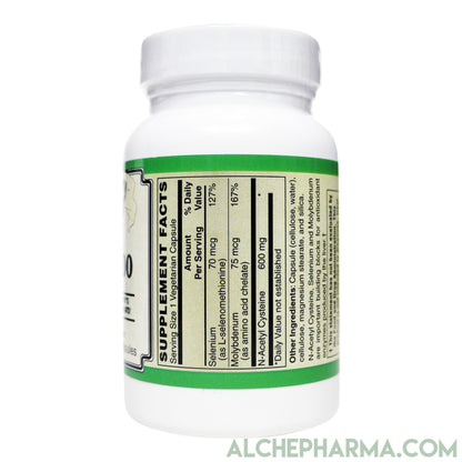 N-acetyl cysteine (NAC) 600mg Active w/ Co-Factors L-Selenomethione and Molybdenum-amino acid-AlchePharma