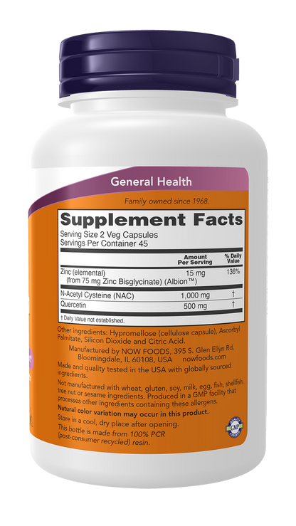 NAC Quercetin & Zinc Veg Capsules