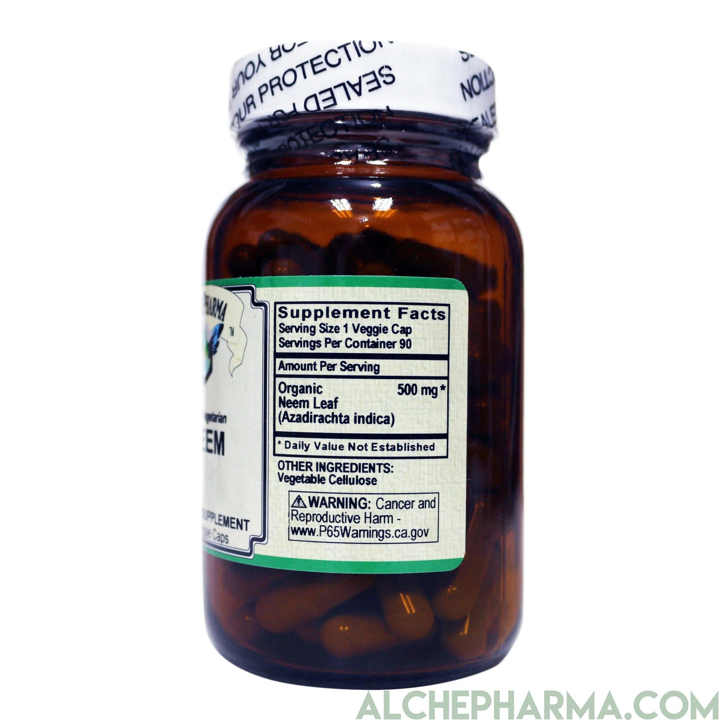 Neem Capsules 500mg (Organic Azadirachta Indica) - 90 Veggie Caps-Herb-AlchePharma
