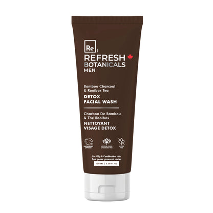 Detox Facial Wash - For Men, with Bamboo, Charcoal & Rooibos - 100 mL
