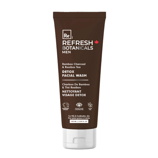 Detox Facial Wash - For Men, with Bamboo, Charcoal & Rooibos - 100 mL