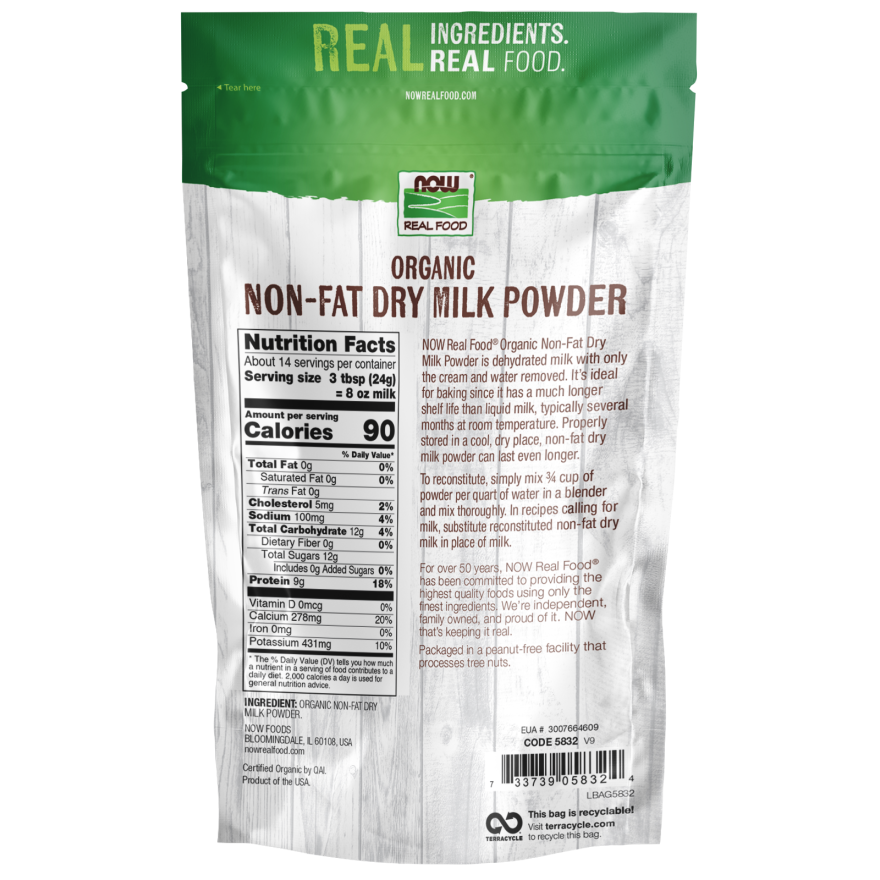 Non-Fat Dry Milk Powder 12 Oz., Organic-Natural Foods-AlchePharma