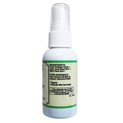 Oak & IVY Itch Relief ( Wild Harvested and Organic ) Topical Spray of Grindelia, Jewel Weed, Witch Hazel-Skin Care-AlchePharma