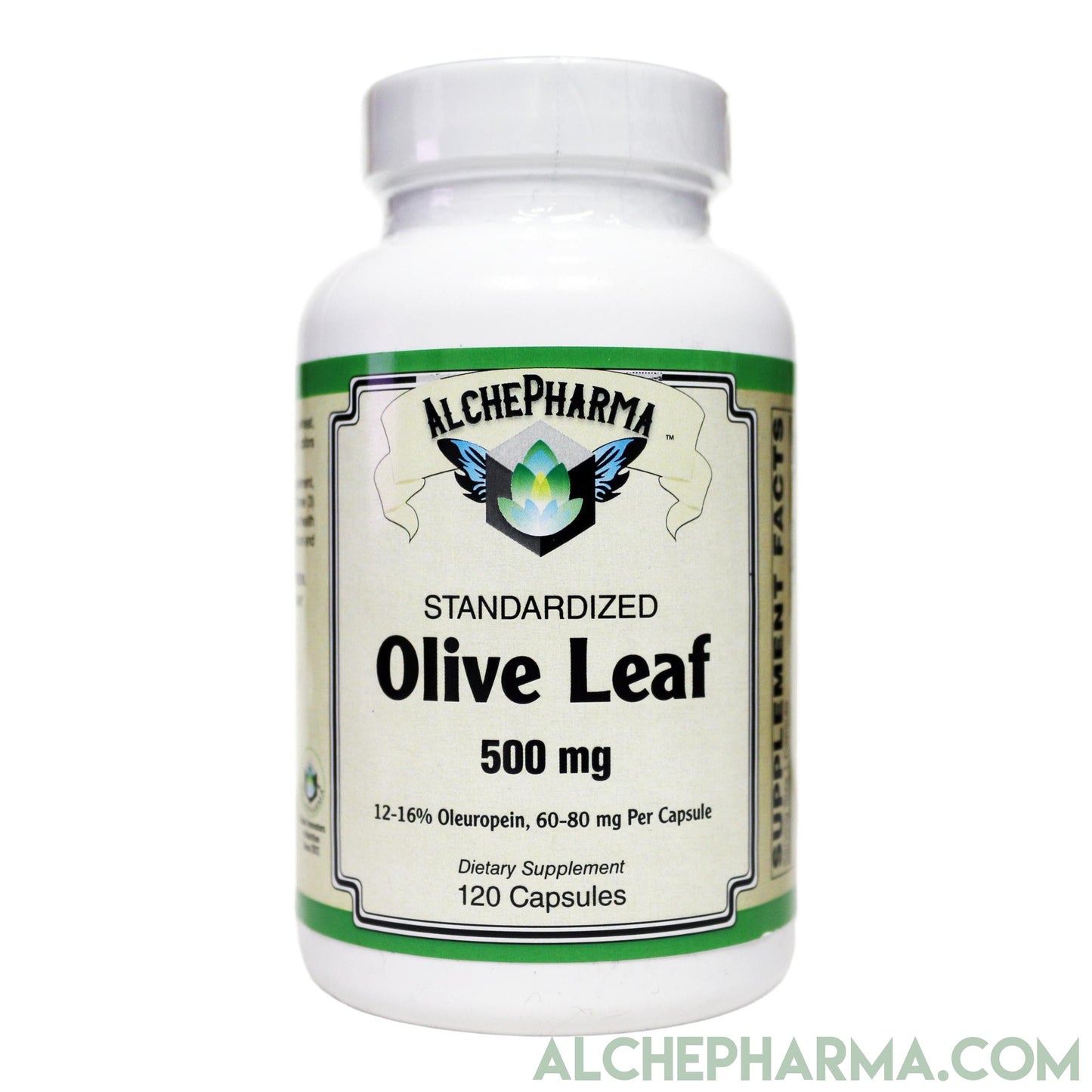 Olive Leaf Extract-500mg European Standardized to 12%-16% oleuropein (60-80mg per capsule)-Herbs-AlchePharma
