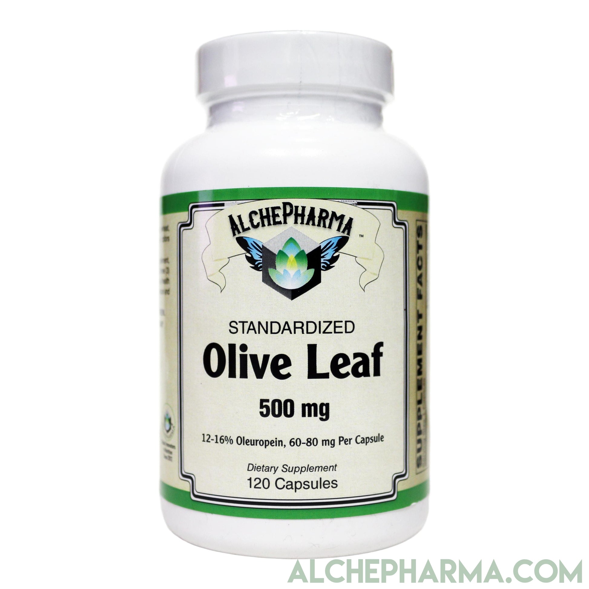 Olive Leaf Extract-500mg European Standardized to 12%-16% oleuropein (60-80mg per capsule)-Herbs-AlchePharma