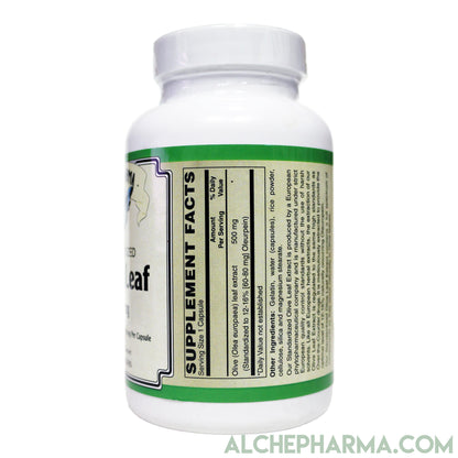 Olive Leaf Extract-500mg European Standardized to 12%-16% oleuropein (60-80mg per capsule)-Herbs-AlchePharma