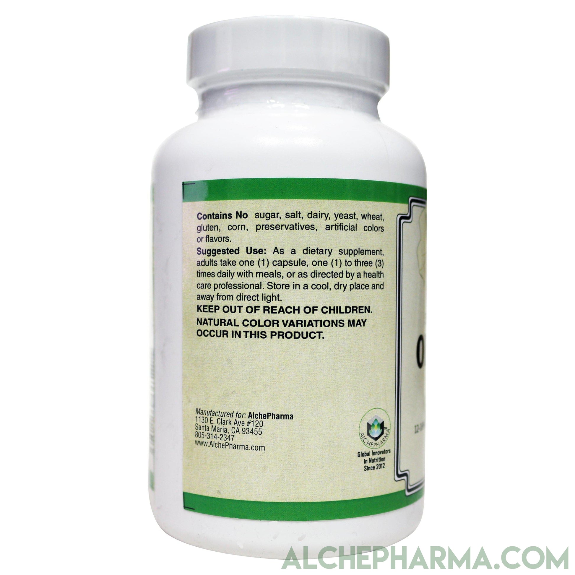 Olive Leaf Extract-500mg European Standardized to 12%-16% oleuropein (60-80mg per capsule)-Herbs-AlchePharma
