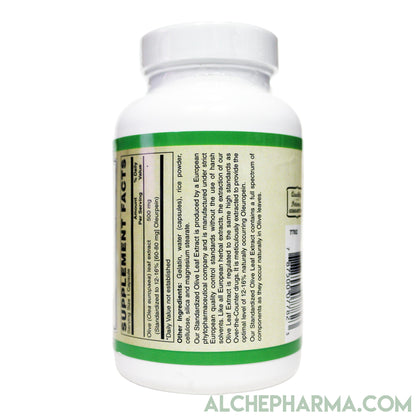 Olive Leaf Extract-500mg European Standardized to 12%-16% oleuropein (60-80mg per capsule)-Herbs-AlchePharma
