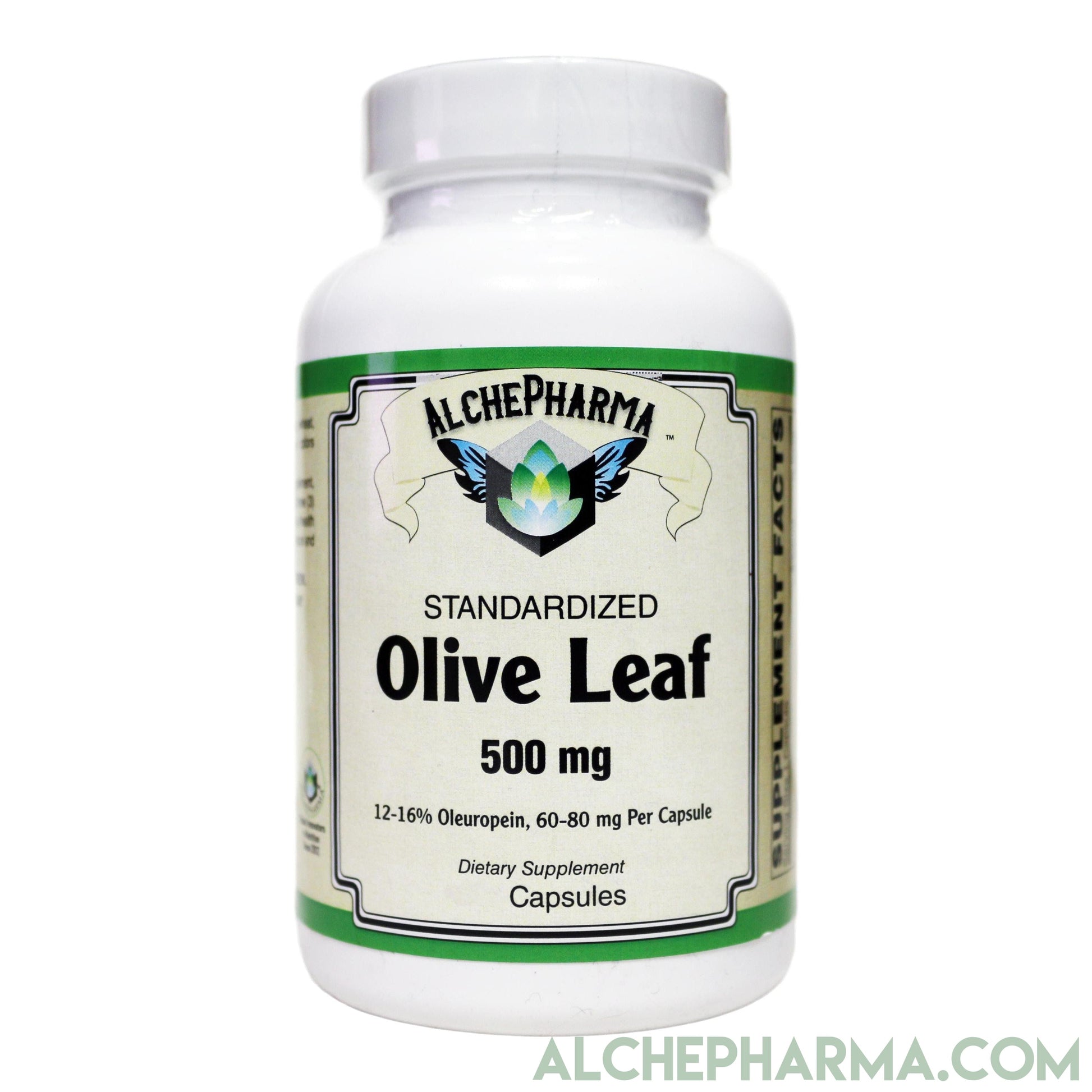 Olive Leaf Extract-500mg European Standardized to 12%-16% oleuropein (60-80mg per capsule)-Herbs-AlchePharma