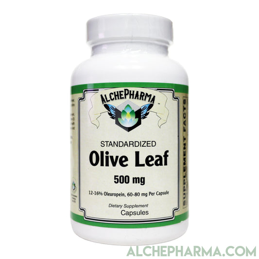 Olive Leaf Extract-500mg European Standardized to 12%-16% oleuropein (60-80mg per capsule)-Herbs-AlchePharma