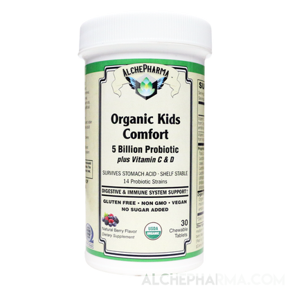 Organic Kids Comfort ( Comprehensive Probiotic -USDA Organic ) Vegan Chewable-Probiotic-AlchePharma