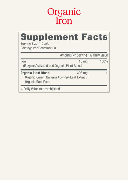 Organic Iron - Once Daily Caplets