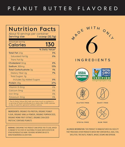 Plant Based Protein Powder - Organic, 20 Grams Per Serving