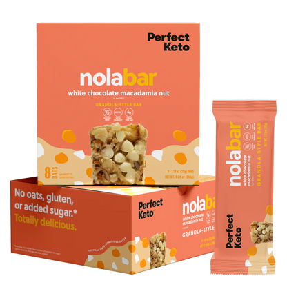 Perfect Keto - NolaBar White Choc & Macadamia - 1.13 oz x 8 bars