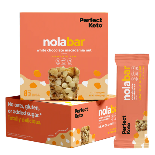 Perfect Keto - NolaBar White Choc & Macadamia - 1.13 oz x 8 bars