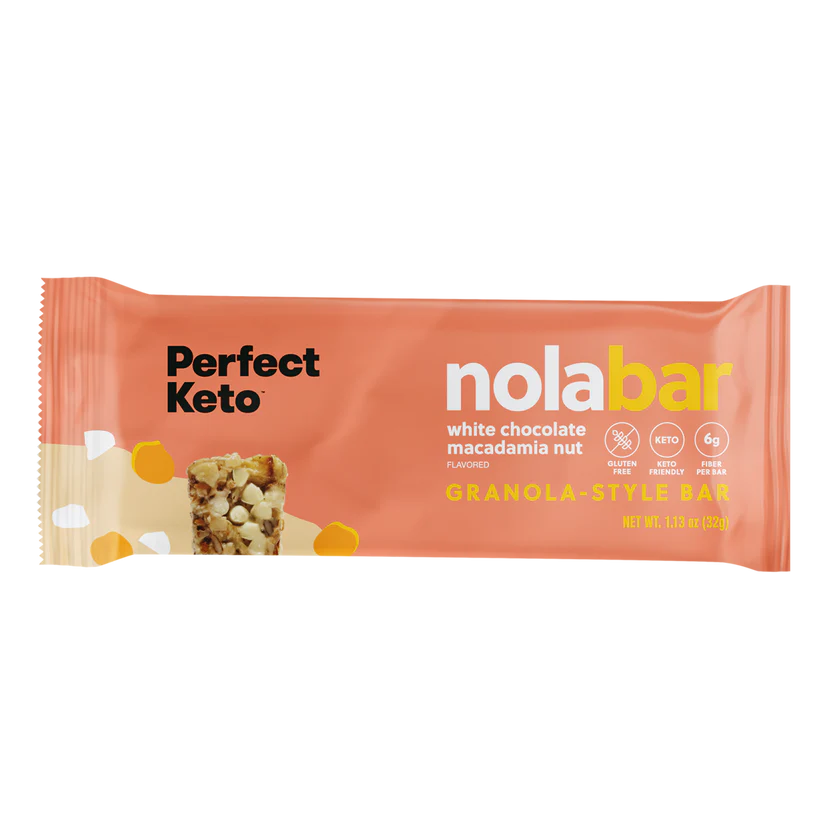 Perfect Keto - NolaBar White Choc & Macadamia - 1.13 oz x 8 bars