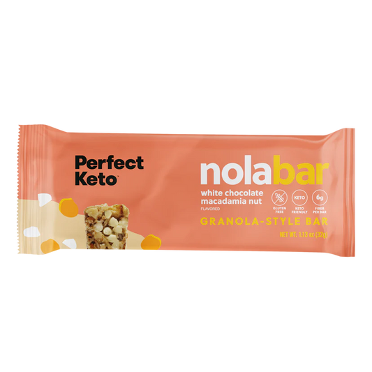 Perfect Keto - NolaBar White Choc & Macadamia - 1.13 oz x 8 bars