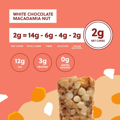 Perfect Keto - NolaBar White Choc & Macadamia - 1.13 oz x 8 bars