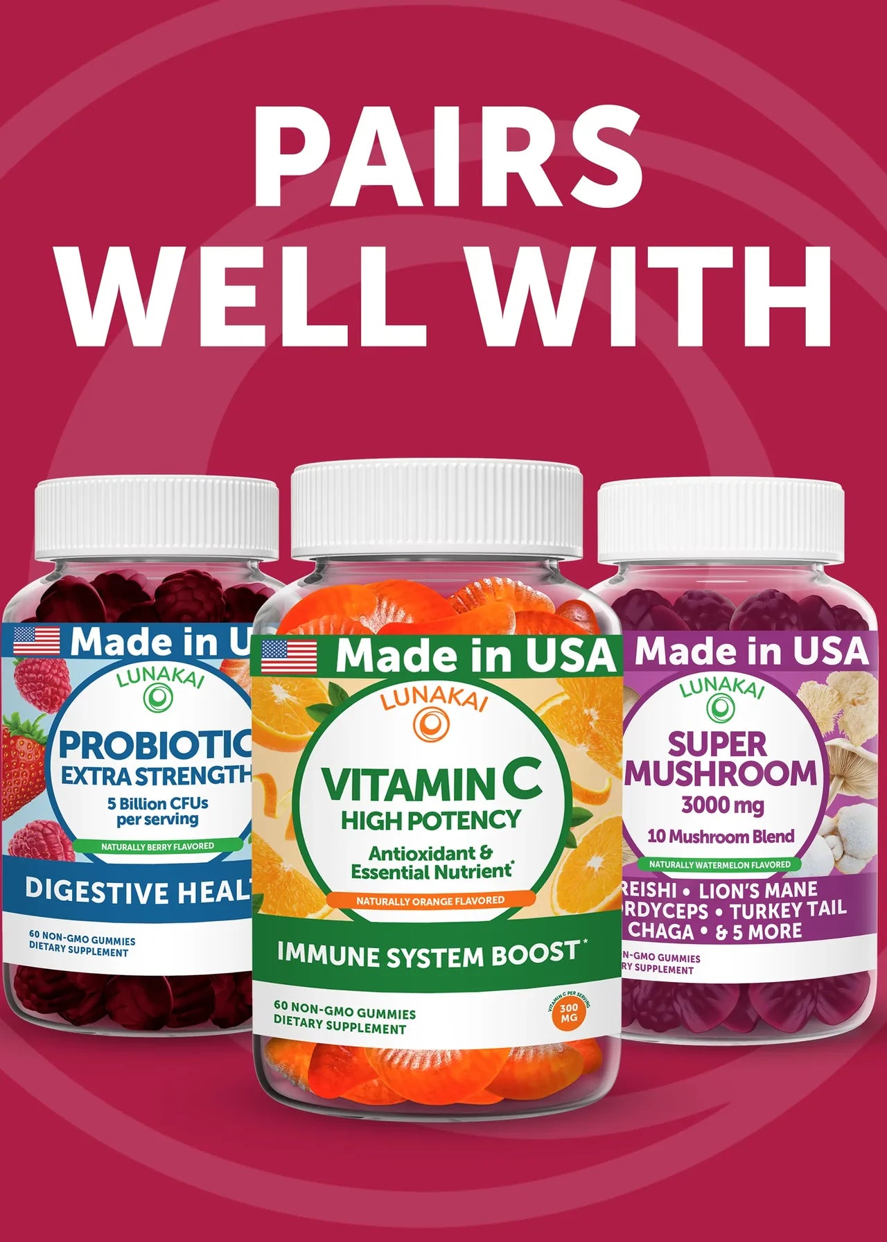 "Cranberry + D-Mannose Gummies Cranberry & Raspberry 60 Count