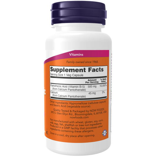 Pantothenic Acid 500 mg Veg Capsules-Vitamins-AlchePharma