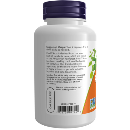 Pau D'Arco 500 mg Veg Capsules-Herbs-AlchePharma